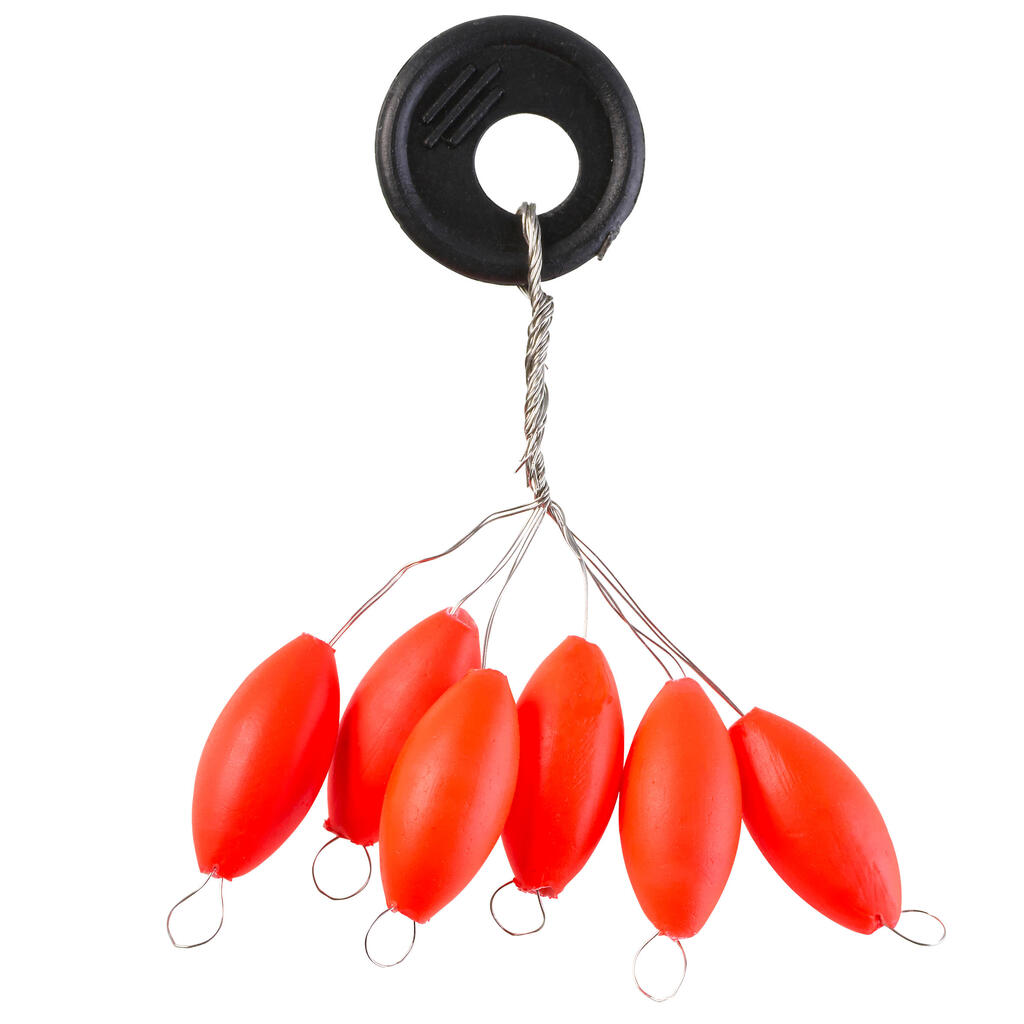 Perle flottante de pêche en surfcasting ovale 15mm Rouge